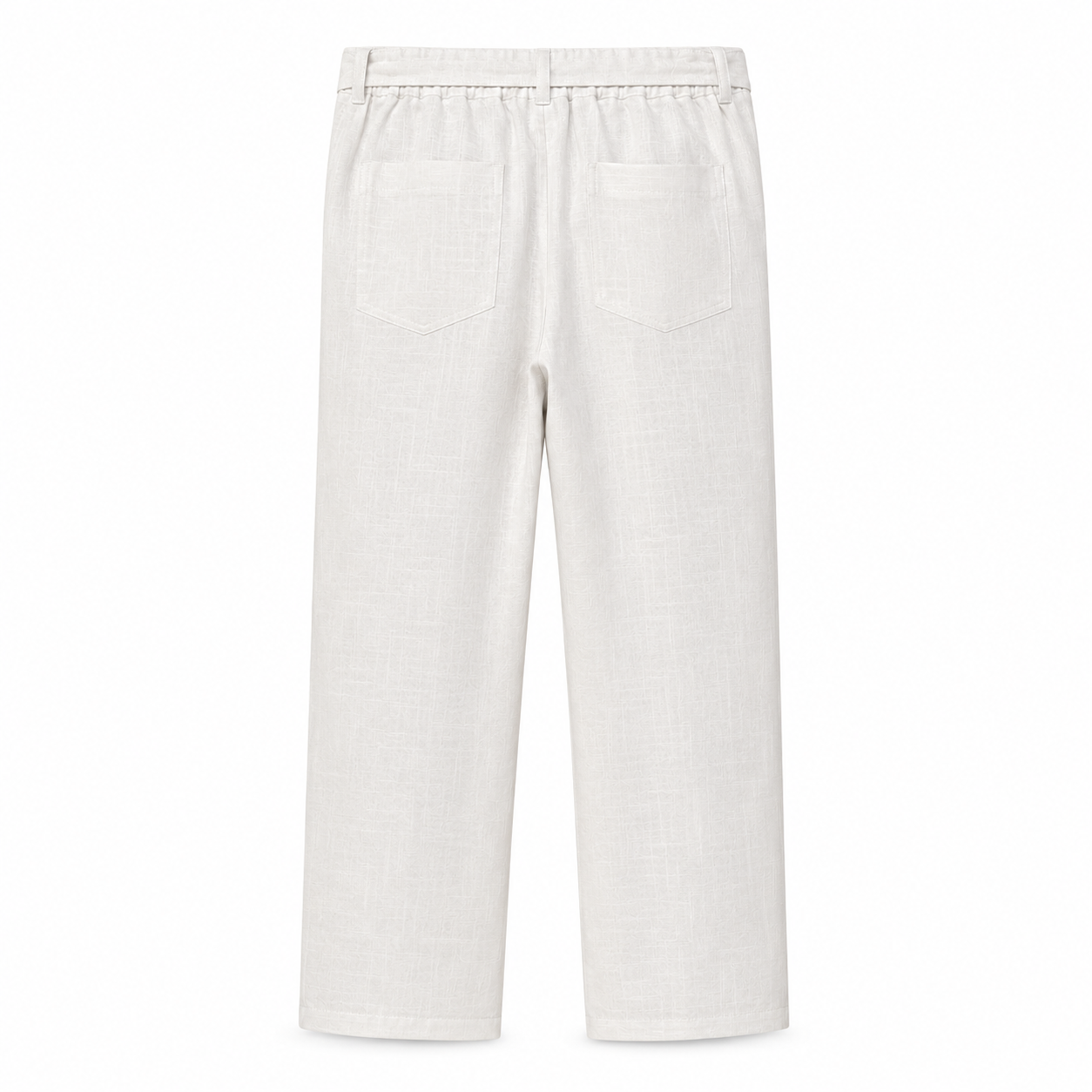 Pantalon Homme en Lin d'export Blanc