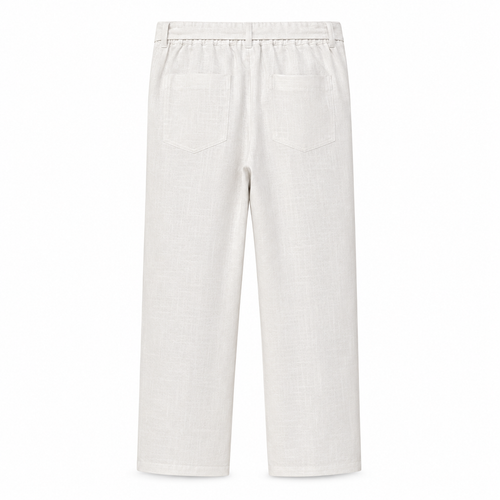 Pantalon Homme en Lin d'export Blanc